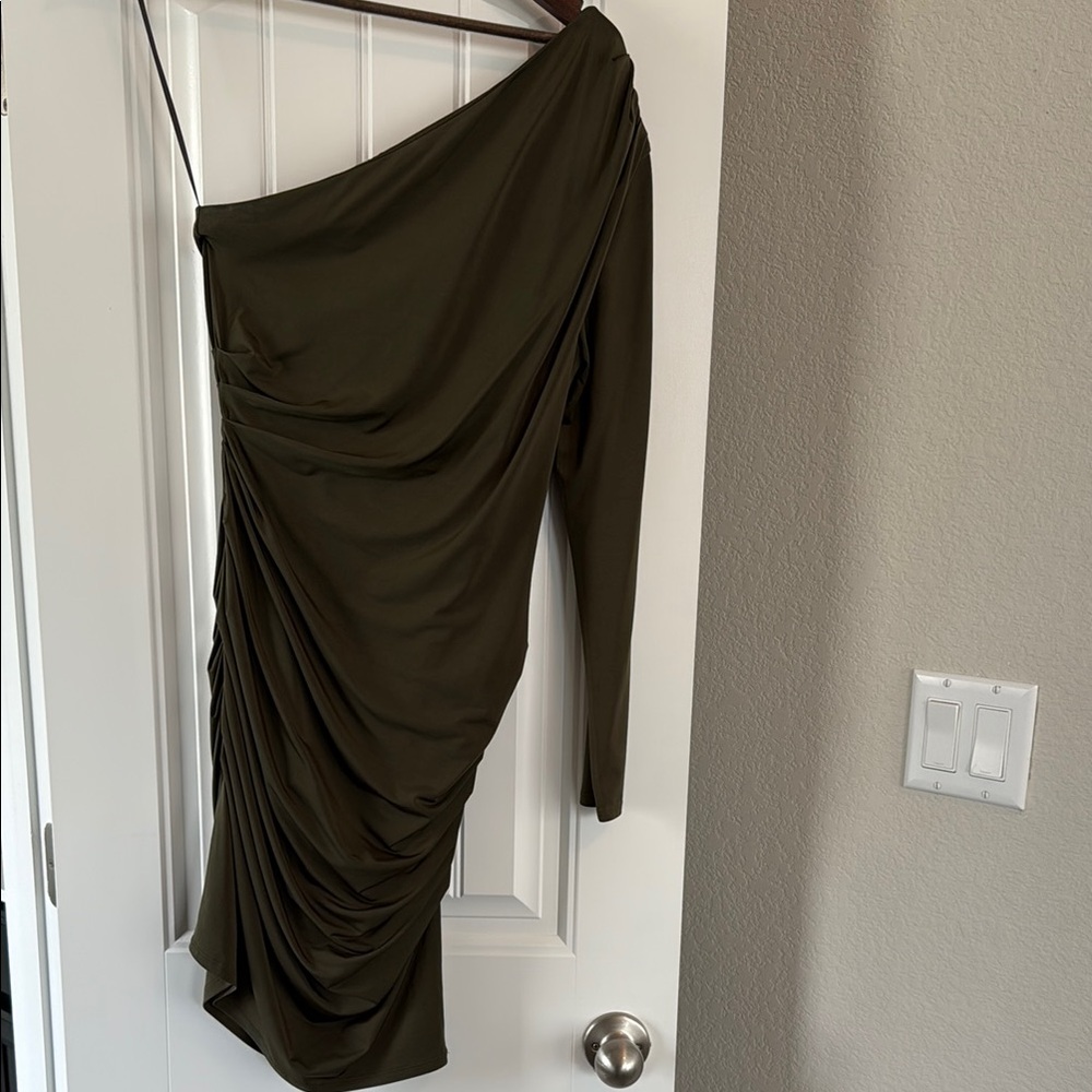 Express One-Shoulder Draped Dress